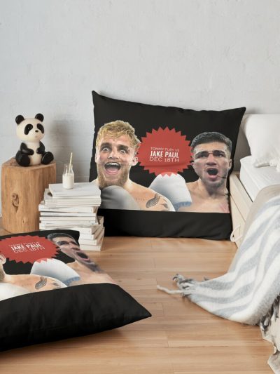 Jake Paul Vs Tommy Fury Throw Pillow Official Jake Paul Merch