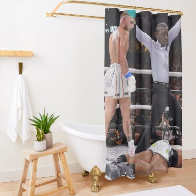 Jake Paul Vs Tyron Woodley Shower Curtain Official Jake Paul Merch